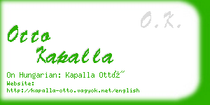 otto kapalla business card